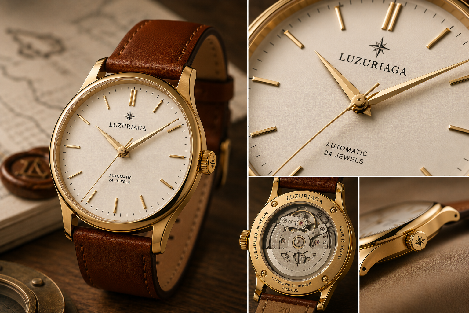 LUZURIAGA Altair — detalles del reloj automático ensamblado en España